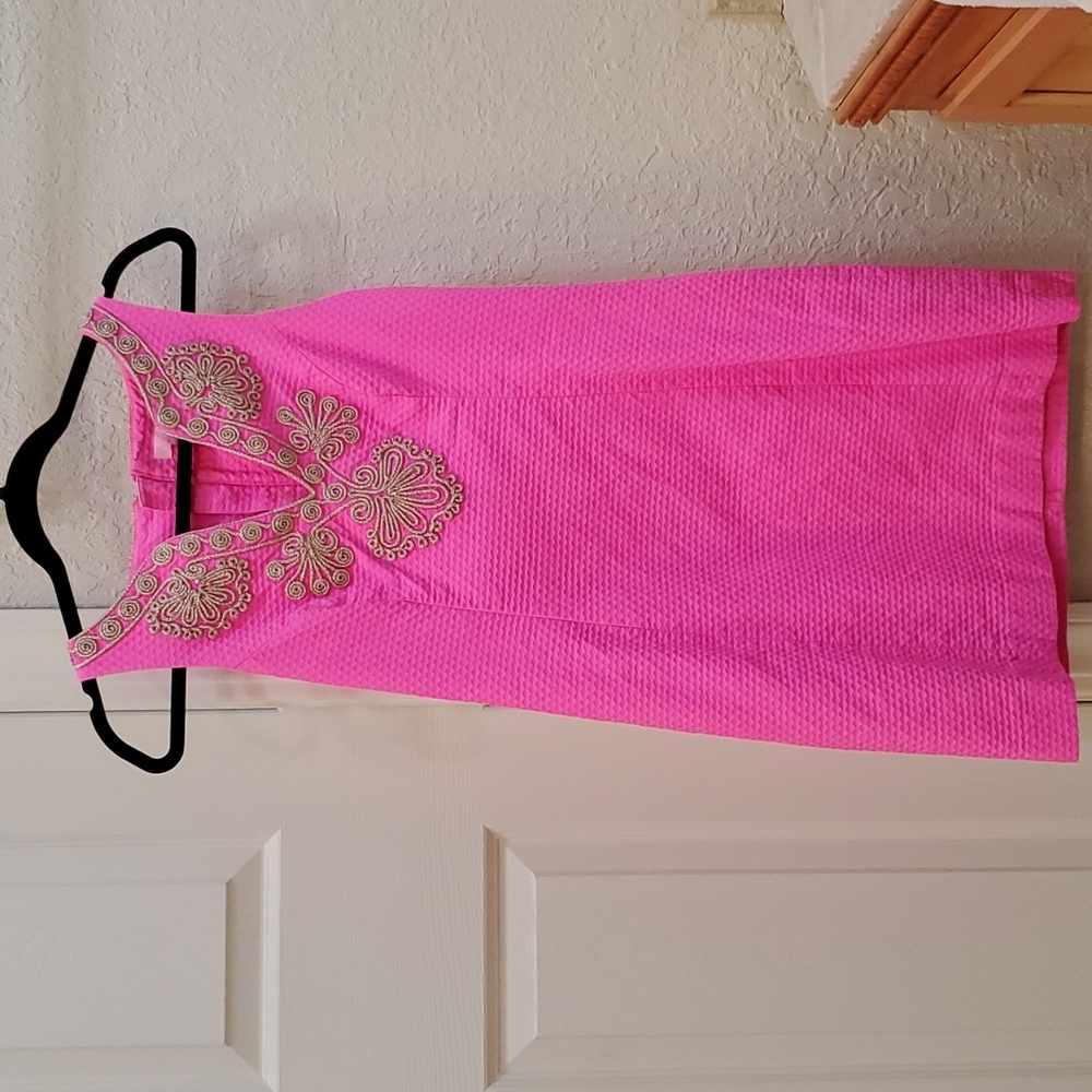 Lilly Pulitzer Pink Gold Sheath Dress